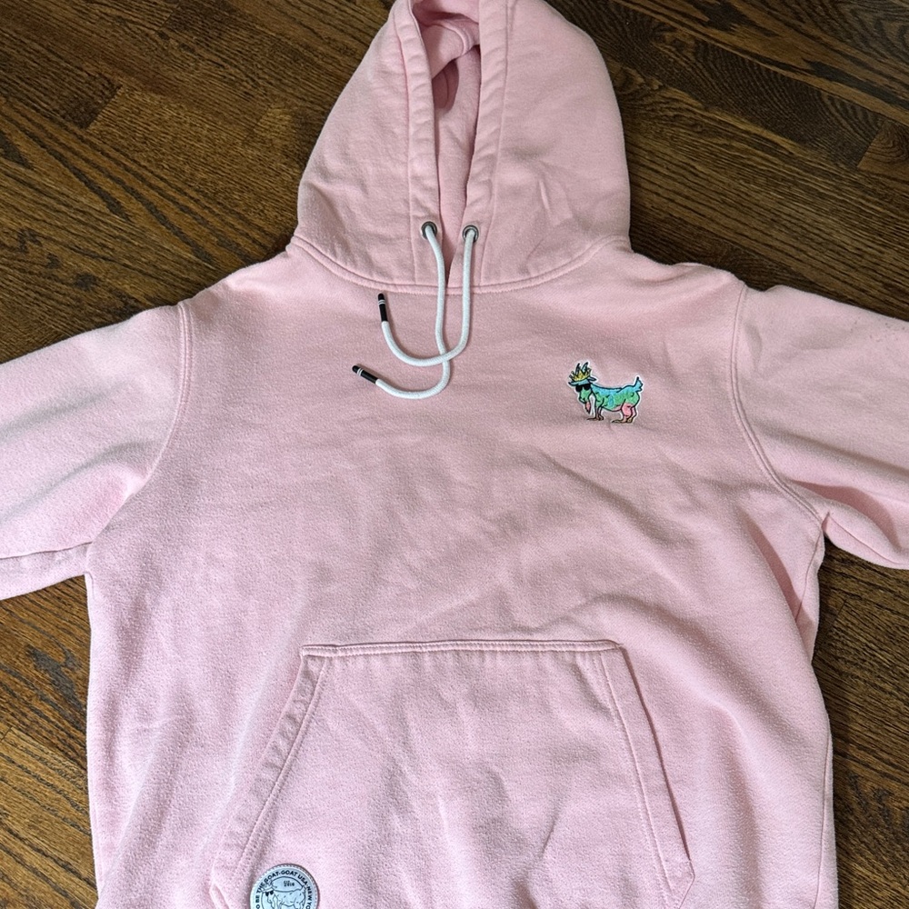 Pink Hoodie with Embroidered Design